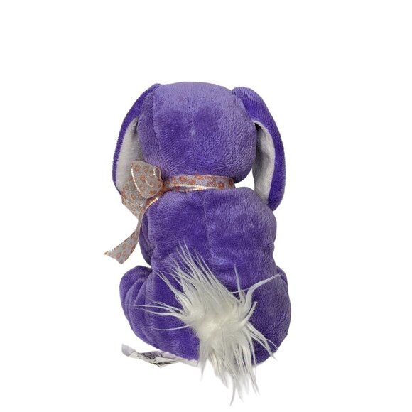 Walmart Easter Bunny Rabbit Purple Spring Holding Carrot Stuffed Animal 7" - Picture 3 of 6
